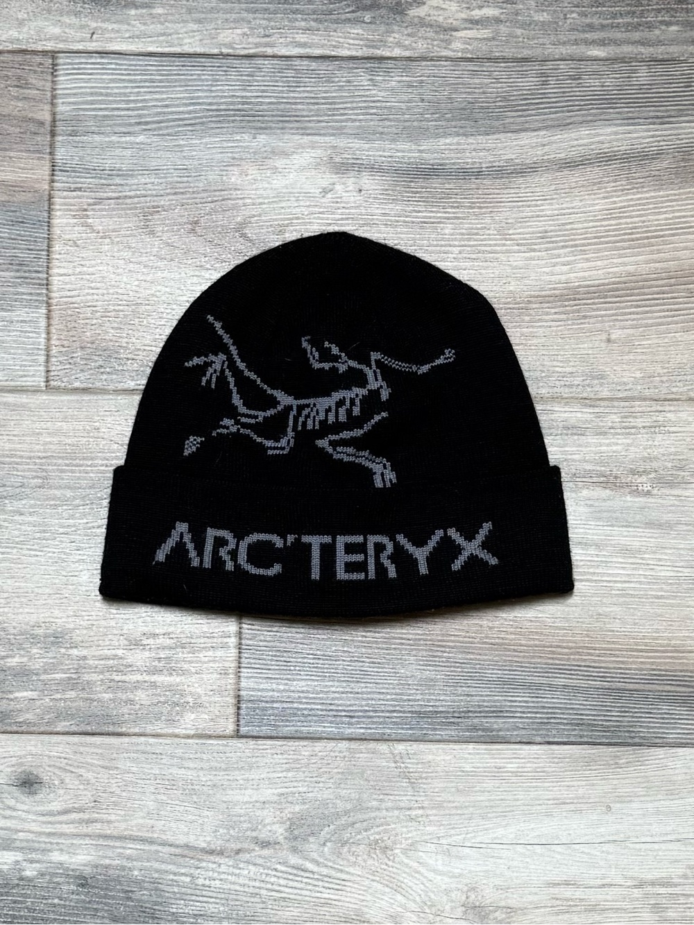 Arc’teryx Bird Word Toque Beanie Black Gray Wool Blend One Size